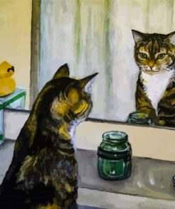Cat In The Mirror Paint By Numbers