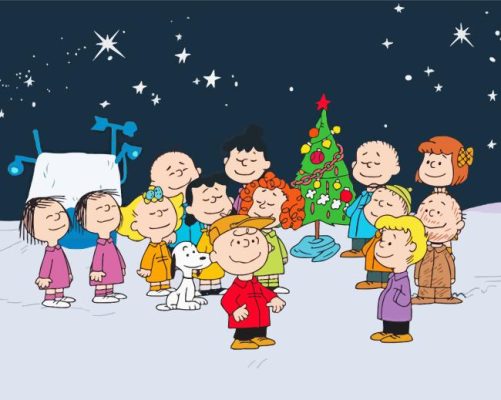 Christmas Charlie Brown Characters Paint By Numbers