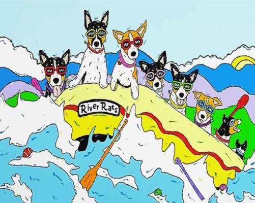 Dogs Rafting Paint By Numbers