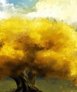 Golden Trees Art Paint By Numbers