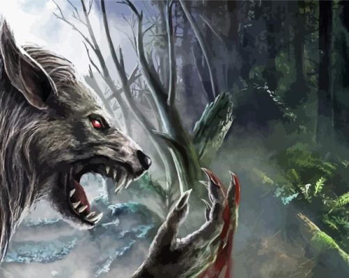 Hungry Werewolf In Forest Paint By Numbers