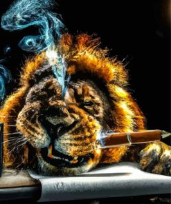 Lion Smoking Cigar Paint By Numbers