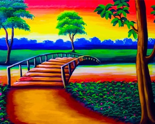 Nature Wooden Bridge Paint By Numbers