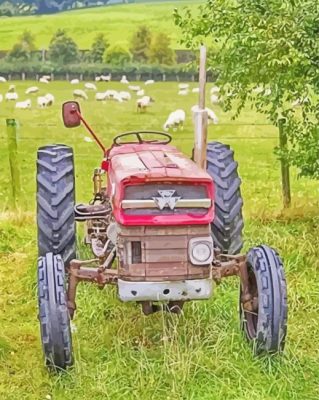 Old Massey Ferguson Tractor In Farm Paint By Numbers