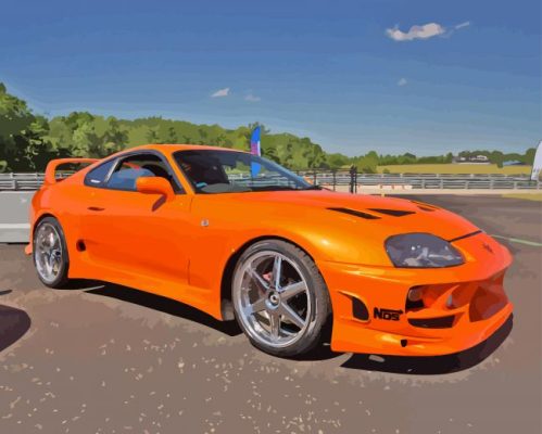 Orange Toyota Supra Mk4 Car Paint By Numbers