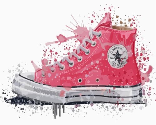 Pink Shoe Converse Paint By Numbers