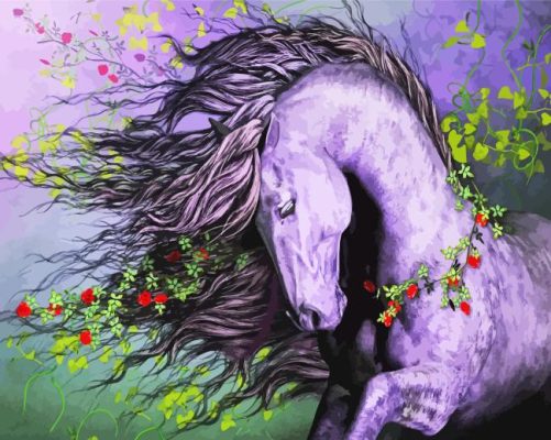 Purple Horse Art Paint By Numbers