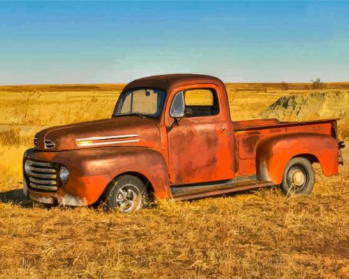 Red Old Ford Truck Paint By Numbers