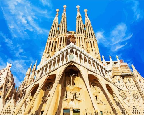 Sagrada Familia In Barcelona Spain Paint By Numbers