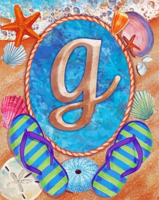 Summer Monogram Letter G Paint By Numbers