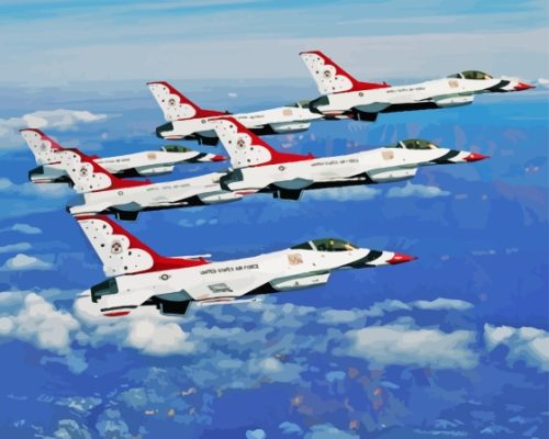 The Thunderbirds Jets Air Show Paint By Numbers