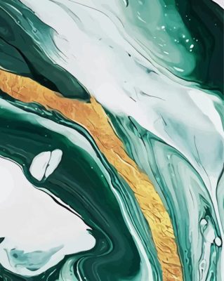 White Green Gold Painting Paint By Numbers