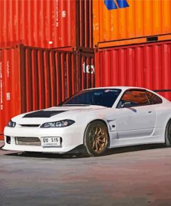White Nissan S15 Car Paint By Numbers