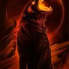 Wolf On Fire Art Paint By Numbers