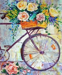 Abstract Bicycle And Flowers Paint By Numbers