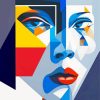 Abstract Cubism Lady Face Paint By Numbers
