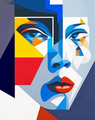 Abstract Cubism Lady Face Paint By Numbers