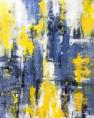 Abstract Yellow And Black And White Paint By Numbers