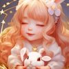 Adorable Girl And Bunny Paint By Numbers