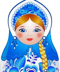 Blue Matryoshka Doll Paint By Numbers