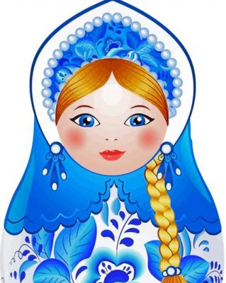 Blue Matryoshka Doll Paint By Numbers