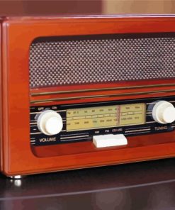 Brown Old Vintage Radio Paint By Numbers