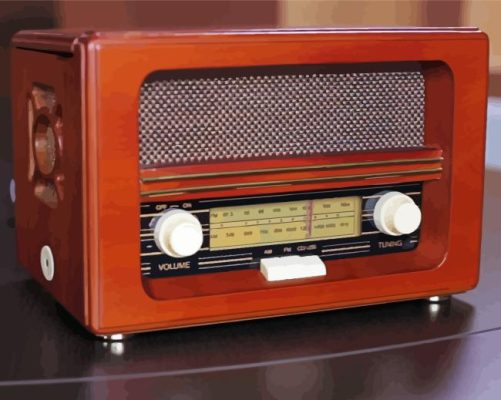 Brown Old Vintage Radio Paint By Numbers