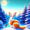 Bunny In Snow Art Paint By Numbers