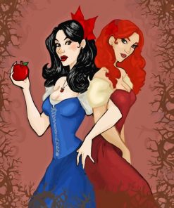 Cartoon Snow White And Rose Red Paint By Numbers