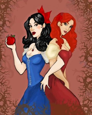 Cartoon Snow White And Rose Red Paint By Numbers