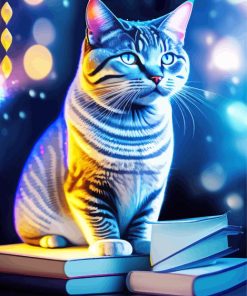 Cat And Book Paint By Numbers
