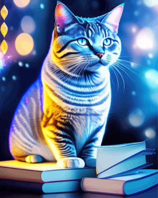 Cat And Book Paint By Numbers