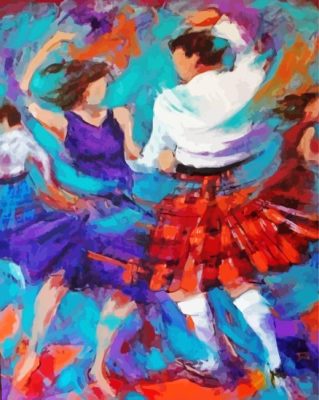 Couple Highland Dancers Paint By Numbers