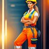 Female Construction Worker Paint By Numbers