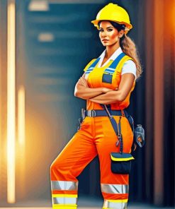 Female Construction Worker Paint By Numbers