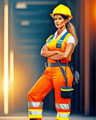 Female Construction Worker Paint By Numbers