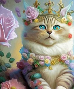 Floral Queen Kitty Paint By Numbers