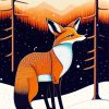 Fox In A Snowy Day Paint By Numbers