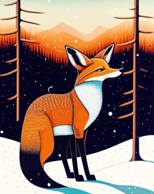 Fox In A Snowy Day Paint By Numbers