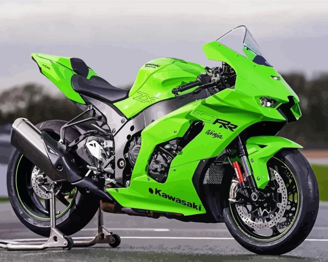 Green Superbike Paint By Numbers