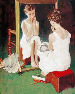 Little Lady In The Mirror Paint By Numbers