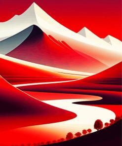 Red Landscape Paint By Numbers