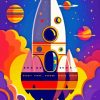 Space Rocket Art Paint By Numbers