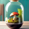 Terrarium With A Little Mushroom Paint By Numbers