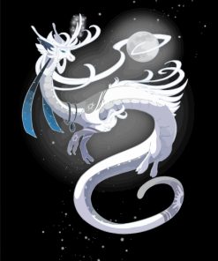 White Dragon And Moon Paint By Numbers