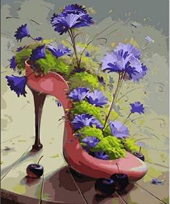 Floral Aesthetic Shoe Paint By Numbers