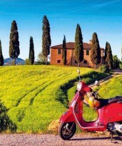 Scenic Vespa Ride Paint By Numbers