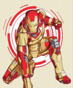 Golden Iron Man Animation Paint By Numbers