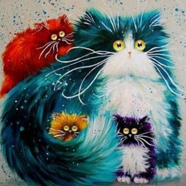 Colorful Cats Pet Painting Paint By Numbers