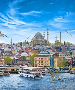Explore Istanbul Skyline Paint By Numbers